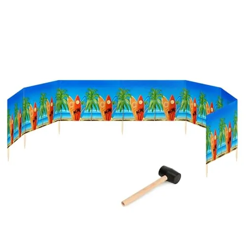 Garronda Strand Windschutz Sichtschutz 10m lang Plus Gummihammer GAEX001 (Surfbretter, 10m)