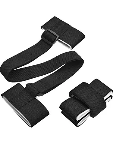 BBTO 2 Pack Ski Carrier Strap, Verstellbare Schulter Carrier Lash Griff Riemen mit Gepolsterten Fastener Tape Strap Loop für Leicht Tragen Skis und Pole, Schwarz