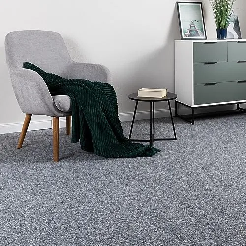 Steffensmeier Schlingen Teppichboden Meddon XL Meterware | Auslegware für Flur Büro | 1m 2m 3m 4m 5m breit! | Grau, Größe: 500x600 cm