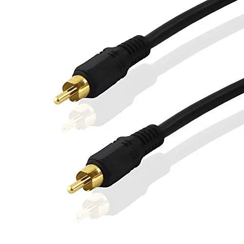 BestPlug 20 Meter Audio Koaxial digital Kabel, Cinch Stecker auf Chinch Stecker vergoldet, geeignet für 2.1 und 5.1 Dolby Surround, Schwarz (verbesserte Ausführung v1.22)