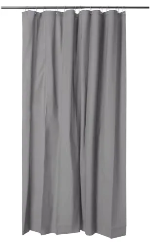 Duschvorhang 180x200 cm aus Polyester, Badvorhang Anti-schimmel und Waschbar, Polyester Vorhang in Badezimmer für Badewanne und Dusche (Grau)