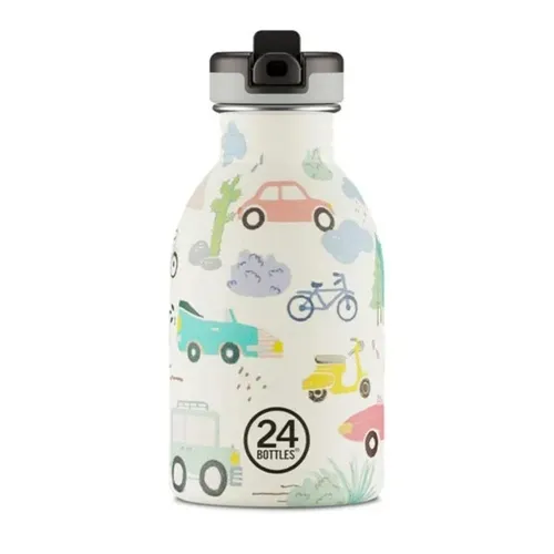 Bottles Trinkflasche Kids Urban Bottle Adventure Friends 250ml weiß - Praktische 250ml Trinkflasche aus robustem Stahl und PP, ideal für unterwegs und perfekt für kleine Abenteuer.