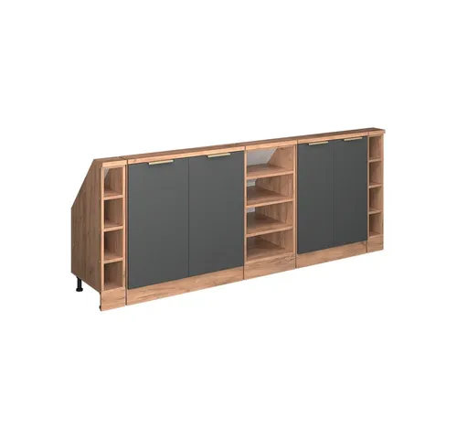 Vicco Dachschrägenschrank-Set, Anthrazit-Gold, 210 cm 5er Set - Stilvolles Dachschrägenschrank-Set