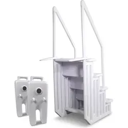 Schwimmbadleiter Treppe, Kunststoff 4-stufig mit Gewichten