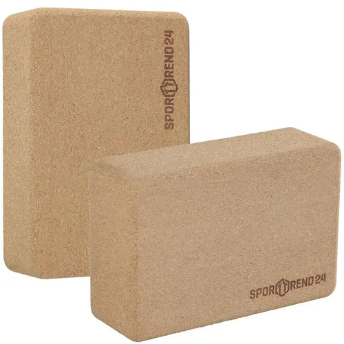 Sporttrend 24® 2 x Yoga Block Kork Yogablock Yogaklotz Pilates Fitnessblock
