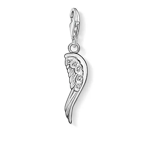 Thomas Sabo Damen Charm-Anhänger Engel Flügel - Bead Charms für Damen, hochwertiger 925 Sterling Silber Anhänger mit Karabinerhaken, ideal für individuelle Kombinationen und Geschenke zu besonderen Anlässen.