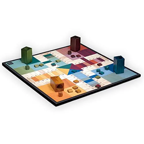 Cayro – Ludo C2631 – ab 14 Jahren – Elegantes Modell – aus Holz – lustiges Brettspiel – Kinder und Erwachsene – Tassen und quadratische Chips – 2 bis 4 Spieler