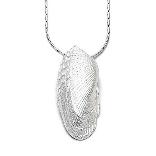 DUR Schmuck Anhänger Engelsflügel-Muschel Silber 925 anlaufgeschützt - Eleganter Anhänger aus anlaufgeschütztem 925er Sterlingsilber in Form einer Engelsflügel-Muschel, perfekt für stilvolle Damenmode.