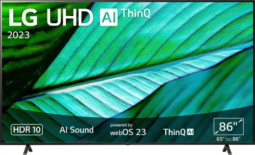 LG 86UR76006LC LED-Fernseher 86 Zoll - 4K Ultra HD Smart-TV mit α5 Gen6 4K AI-Prozessor für optimales Bild und Sound. Erleben Sie Filme im Filmmaker Mode und genießen Sie grenzenloses Entertainment!