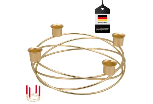 bremermann Kerzenhalter – Kranzform, für Stabkerzen / Tafelkerzen, Kerzenständer (1 St), für Stabkerzen