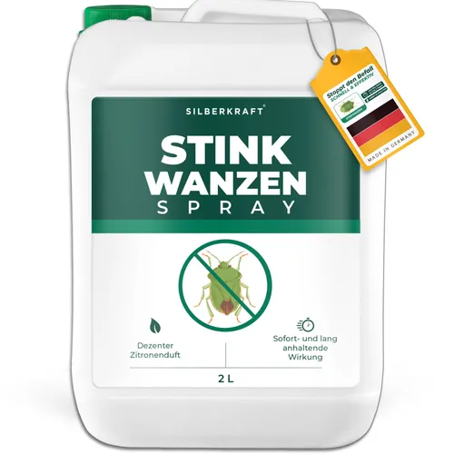 SILBERKRAFT Stinkwanzenspray - Effektiver Schutz gegen Stinkwanzen: Unser Spray bietet schnelle Abwehr und langanhaltenden Schutz. Ideal für Fenster, Türen und Wohnräume. Hergestellt in Deutschland mit geprüfter Qualität.