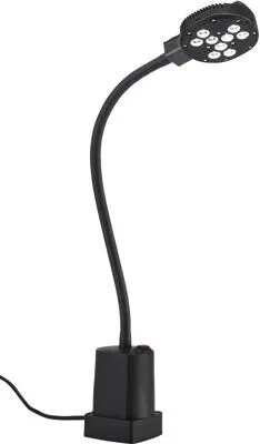 Hedi LED pro Maschinenleuchte 9,9W - Schwarz - Energiesparlampe mit IP64 Schutz, ideal für präzise Beleuchtung in Werkstätten. Mit Magnet und Tischklemme für flexible Anbringung.