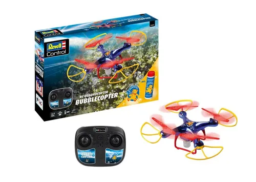 Revell Control 23812 Ferngesteuerter Quadrocopter - blau-rot, mit innovativer Seifenblasenfunktion und attraktivem Pustefix-Design für unvergesslichen Spielspaß