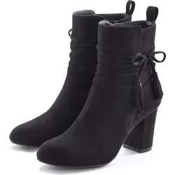 Modische Stiefelette LASCANA für Damen in Schwarz, Gr. 42 - Stylische Ankle Boots mit 8 cm Blockabsatz, ideal für trendbewusste Frauen. Obermaterial aus Microfaser und bequemes Lederimitat sorgen für perfekten Tragekomfort.