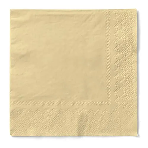 Mank Tissue-Servietten 40 x 40 cm ¼ Falz | Premium Einweg-Serviette | Dinner Serviette | Uni | Basic | 100 Stück | (Creme, 40 x 40 cm)