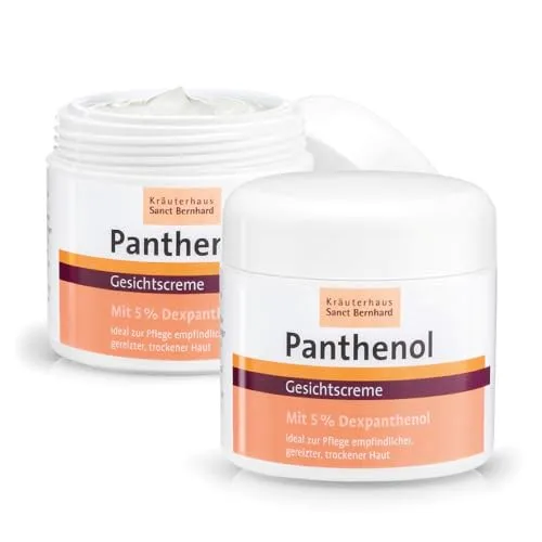 Sanct Bernhard Panthenol Gesichtscreme mit 5 % Dexpanthenol | Parfumfrei, ohne Farb- & Konservierungsstoffe | 2x100ml