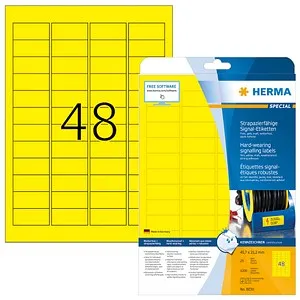 HERMA Signal-Etiketten A4 45,7x21,2 mm gelb - 1200 Stück - Etiketten in leuchtendem Gelb, ideal für klare Kennzeichnung und Organisation, perfekt für Büros und Zuhause.