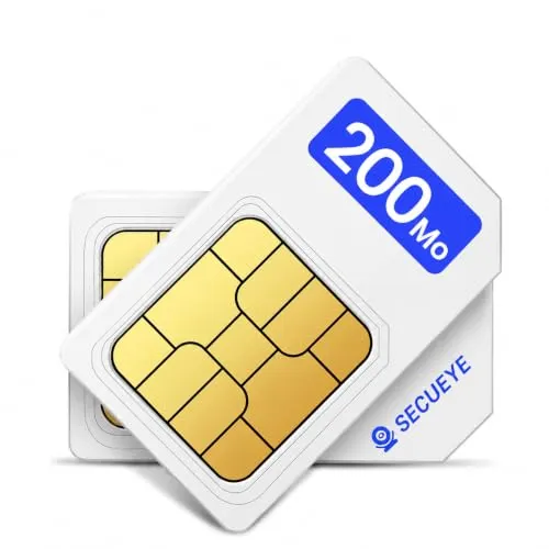 SECUEYE 4G LTE SIM-Karte Prepaid, Vertraglos für Überwachungskameras & IoT-Geräte