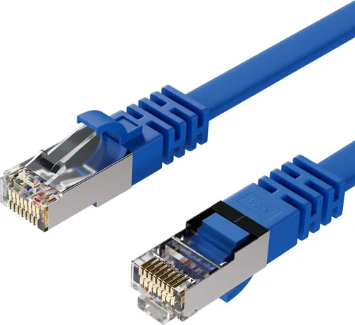 RJ45 Flachkabel m. CAT 7 Rohkabel slim blau 3m