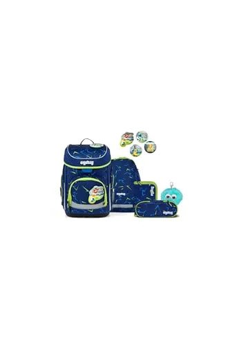 ergobag Schulranzen cubo Bundle Set (6-tlg.) – Ergonomischer Rucksack für Kinder - Der ergobag cubo bietet mit seinem Your-Size-System eine perfekte Anpassung an jede Körpergröße und sorgt für optimale Bewegungsfreiheit. Hergestellt aus 100 % recycelten PET-Flaschen, ist er umweltfreundlich und praktisch.