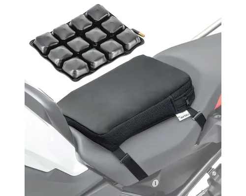 Tourtecs Sitzbank Motorrad Komfort Sitzbank Kissen Air S - Sitzbänke - Erheblicher Sitzkomfort durch variable Luftfüllung und rutschfreien Halt, ideal für alle Motorradtypen und Fahrer-/Soziussitze.