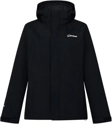 Berghaus Hillwalker 2.0 InterActive Gore-Tex Jacke für Damen - Schwarz, Größe: UK 12 / DE 38 - Funktionsjacke aus wasserdichtem GORE-TEX ePE, ideal für jedes Wetter. Mit InterActive-Reißverschluss für zusätzliche Wärme durch Fleece-Kombination und verstellbarer Kapuze.