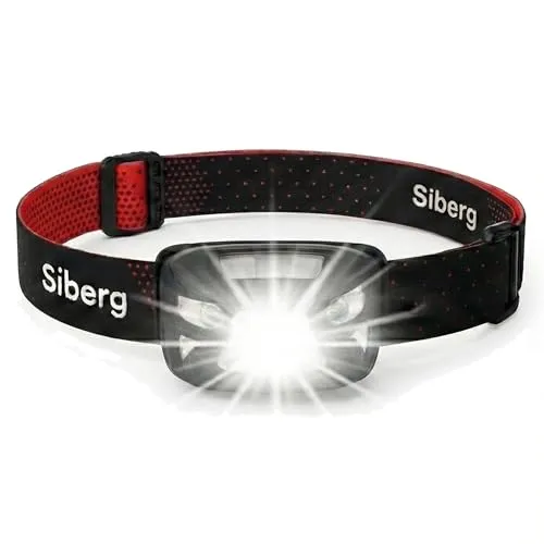 SibErg T66 LED Stirnlampe Joggen & Wandern – Ultra Leicht 71g mit Rotlicht & Bewegungssensor – Wiederaufladbar USB-C, 1200mAh Akku (30h Laufzeit) – Dimmbare Kopflampe wasserdicht