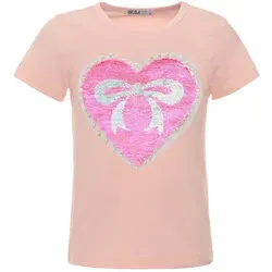 BEZLIT T-Shirt Mädchen Wende Pailletten T-Shirt Herz-Motiv (1-tlg) im eleganten Look rosa 152