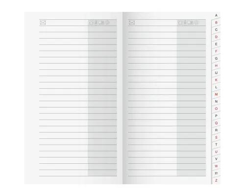 BRUNNEN Taschenkalender Anschriftenverzeichnis 8,7x15,3cm mit Registerschnitt A-Z