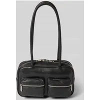 Liebeskind Berlin Jil Satchel Schultertasche aus echtem Ziegenleder - Schultertasche aus 100% Ziegenleder, praktisch mit geräumigem Hauptfach und zwei aufgesetzten Zipperfächern für optimale Organisation. Stilvolles Design für vielseitige Kombinationen.