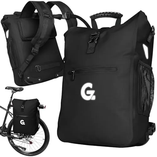 GUOOTU 3in1 Fahrradtasche für Gepäckträger,Fahrradtasche Rucksack 28L,Gepäckträgertasche, wasserdichte & Reflektierende Fahrradtasche