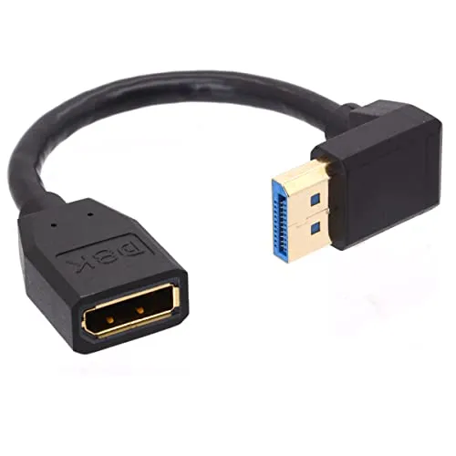 8K 90 Grad Winkel Displayport 1.4 Verlängerungskabel, Displayport Stecker auf Buchse, Displayport Kabel Kabel Kabel compatible with HP Dell Asus 8K@60Hz 4K@144Hz 1080p@240HZ 15cm (unten)