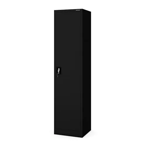 Jan Nowak Aktenschrank 4 Fachböden - Robuster Metallschrank in Schwarz - Geräumiger Büroschrank mit 4 verstellbaren Fachböden und stabiler Konstruktion. Ideal für Akten und Materialien. Maße: 185 cm x 45 cm x 40 cm. Perfekt für Büro, Werkstatt oder Archive.