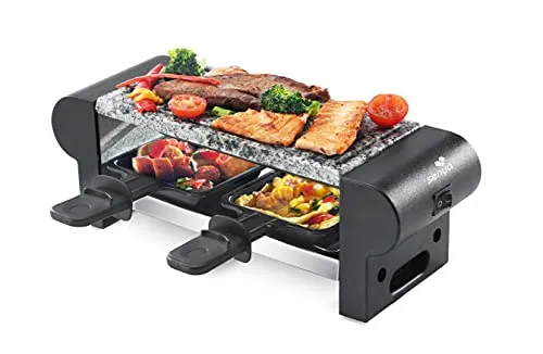 SENYA Raclettegerät für 2 Personen, mit abnehmbarem Kochstein, Antihaftbeschichtung, 350W, My Little Raclette, SYCK-G065