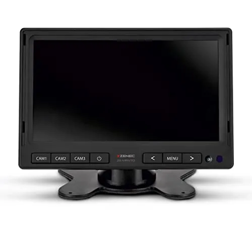 ZENEC ZE-MRV70 – Monitor für Rückfahrkamera Kameras, 7“ / 17,8 cm TFT LCD Display, Rückfahr Bildschirm für Auto, LKW und Reisemobil mit 12 V oder 24 V, 1024 x 600 Pixel