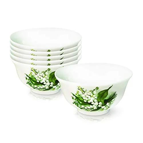 Zarenhoff - Keramik Bowl Set, 6 Stück, Weiß, Floral, Geblümt, Ø 10 cm