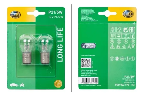 Hella Glühlampe, Bremsleuchte LONG LIFE UP TO 3x LONGER LIFETIME 8GD 002 078-173
