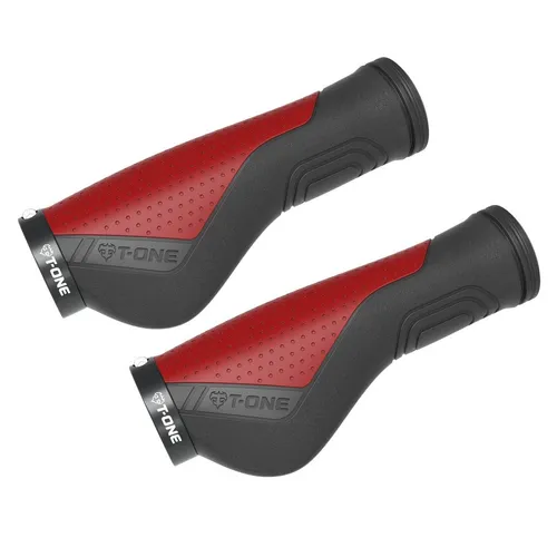 T-ONE T-GP63R Ripple Ergo Griffe, 1x Schraubensicherung, 130 mm, schwarz/rot (1