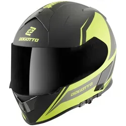 Bogotto V126 G-Evo Helm, schwarz-gelb, Größe XL - Motorradhelm mit thermoplastischer Außenschale, kratzfestem Visier und integriertem Sonnenvisier für optimalen Schutz und Komfort auf der Straße.