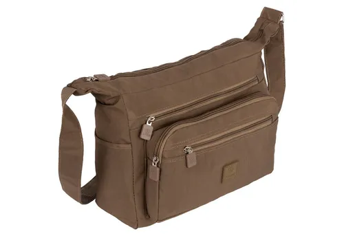 Damen Schultertasche Umhängetasche Crossover Bag Shopper in Braun