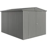 Biohort Metall-Gerätehaus Europa Quarzgrau-Metallic 6,8 m2 - Gartenhäuser: Robustes und stylisches Metall-Gerätehaus mit 6,8 m2, ideal für die sichere Aufbewahrung von Gartenutensilien und Fahrrädern, wetterfest und langlebig.