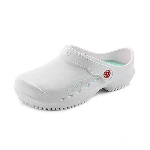 Schu'zz - PROTEC Einfarbig - Damen Clogs für den professionellen Einsatz - Schu'zz - PROTEC Einfarbig - Damen Clogs, leicht und atmungsaktiv. Ideal für den professionellen Einsatz, mit rutschfester Sohle und herausnehmbarer Innensohle für optimalen Komfort.