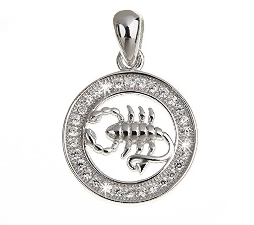 Anhänger Sternzeichen Skorpion 925 Silber mit Zirkonia - Eleganter Anhänger für Damen aus 925 Silber, mit 30 funkelnden Zirkonia-Steinen für einen strahlenden Look.