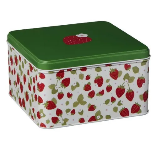 Ib Laursen Keksdose Ib Laursen Aufbewahrungsdose Keksdose Erdbeeren flach viereckig