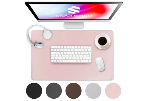 MAXLVL Gaming Mauspad Schreibtischunterlage - Mauspad mit Vernähte Kanten - abwaschbar (in 80x40 cm / 60x35 cm, Schreibtisch Unterlage für Büro), Tischunterlage Schreibtisch aus PU-Leder