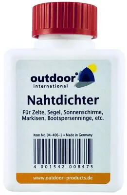 Outdoor Nahtdichter 100ml - Wasserdichte Nähte garantieren - Zelt- & Markisenimprägnierung zur dauerhaften Abdichtung von Nähte. Ideal für Zeltnähte und Packtaschen. Inhalt: 100 ml für zuverlässigen Schutz gegen Wasser.