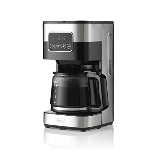 Gastronoma Trebs Filter-Kaffeemaschine 24100 - Kaffeemaschinen mit 1,5l Kapazität, programmierbar und mit Tropfstopp für frischen Kaffee jederzeit. Das edelstahl/schwarze Design und das LED Touch Display bieten moderne Funktionalität.