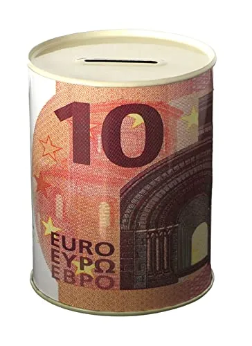 CUCUBA Spardose Geldbox aus Metall, Weiß, Klassisch, 8.5 cm (Durchmesser) x 11 cm (Höhe), für Erwachsene und Kinder, Vintage-Stil