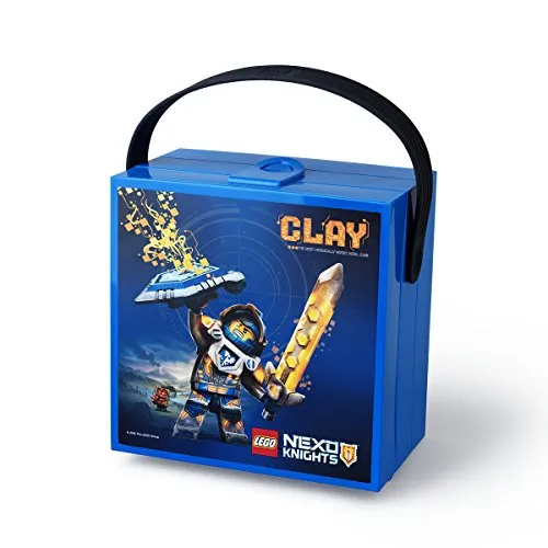 LEGO NEXO KNIGHTS Brotdose mit Tragegriff, Tragbare Aufbewahrungsbox, blau