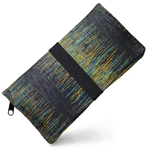 GUGGIARI® Tabaktasche für 30/50g - Drehtasche mit Funktionsfächern aus Stoff mit Filterfach & Blättchen-Halter & Feuerzeug – Tabakbeutel (Etnic Plaid - Multi)